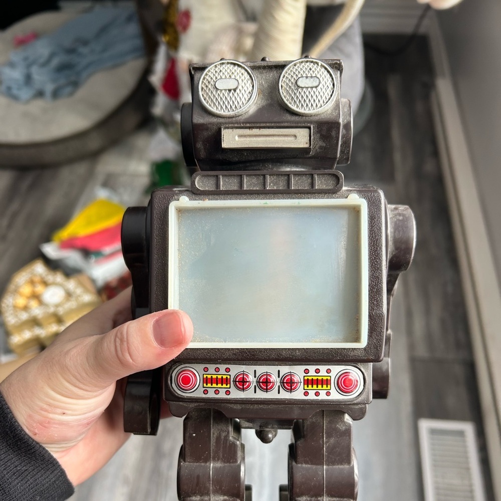 1970 Vintage battery operated horikawa Brown Robot Toy 🥳